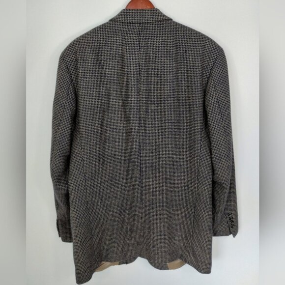HUGO BOSS Blazer Mens Size 40L Black Brown Einstein Wool Sport Coat Houndstooth - Picture 11 of 11